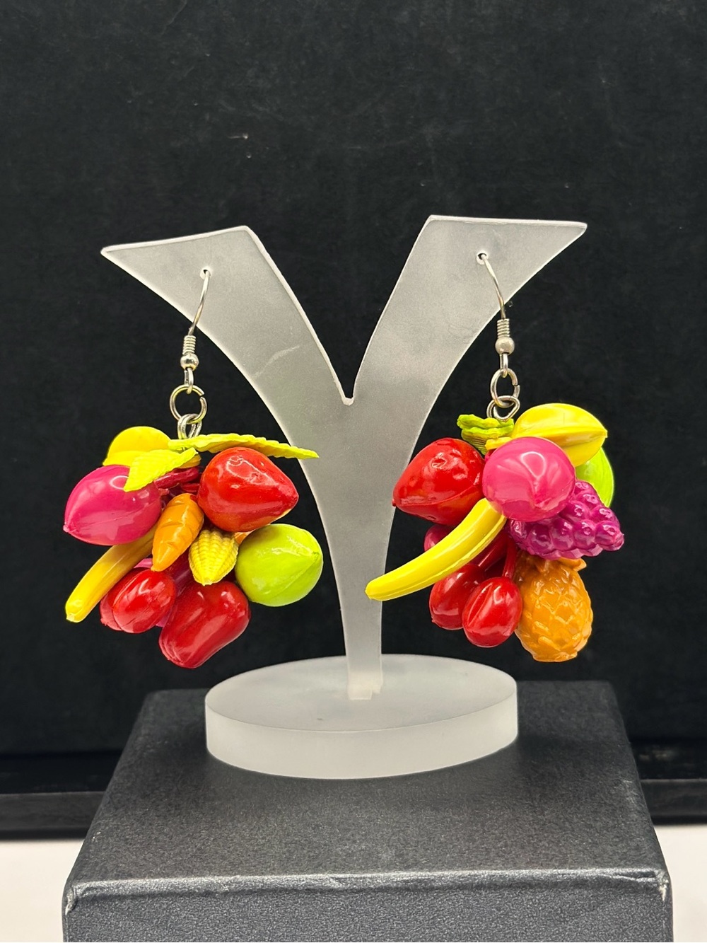 Vintage Park Lane Fruit Salad Cluster Earrings - Colorful Tropical High Quality